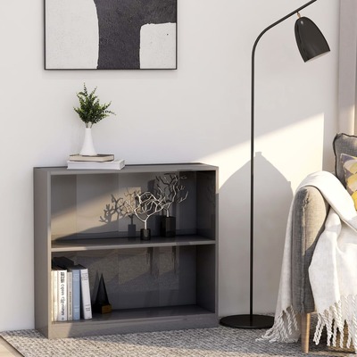 Bookshelf High Gloss Grey - Chipboard