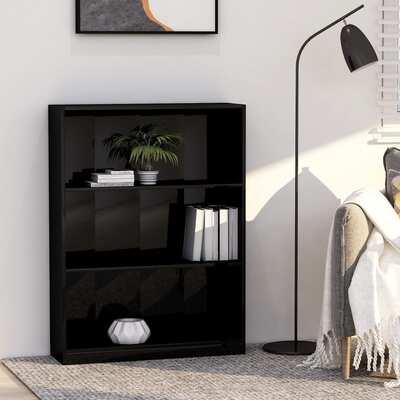 Bookshelf High Gloss Black, Chipboard
