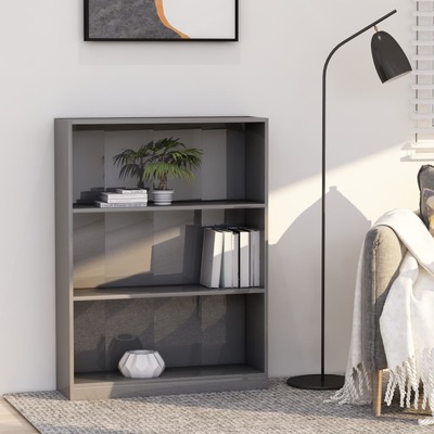 Bookshelf High Gloss Grey, Chipboard