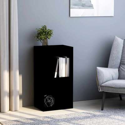 2-Tier Book Cabinet Black, Chipboard