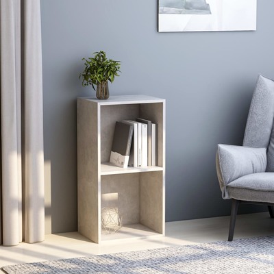 2-Tier Book Cabinet Concrete Grey - Chipboard