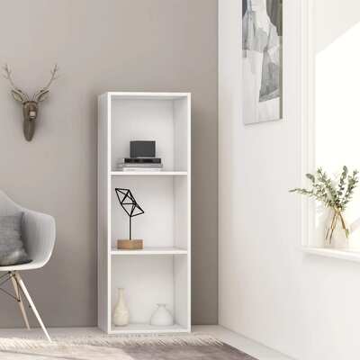 3-Tier Book Cabinet White -Chipboard