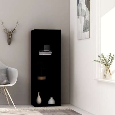 3-Tier Book Cabinet Black -Chipboard