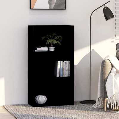 3-Tier Book Cabinet Black Chipboard