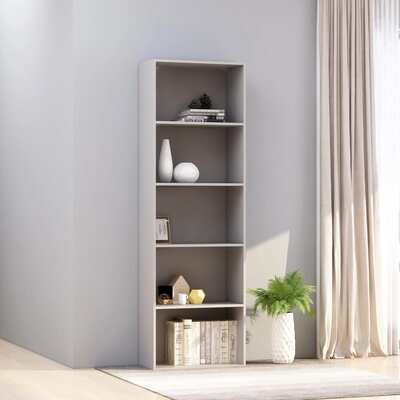 5-Tier Book Cabinet Grey - Chipboard