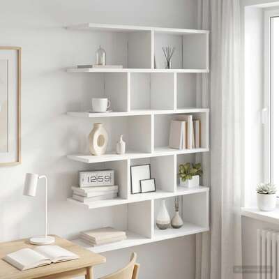 White Wall Shelf 12 Compartments 70x100cm | EXTG