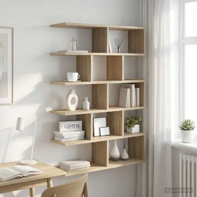 Wall Shelf 12 Compartments Sonoma Oak 70cm | EXTG