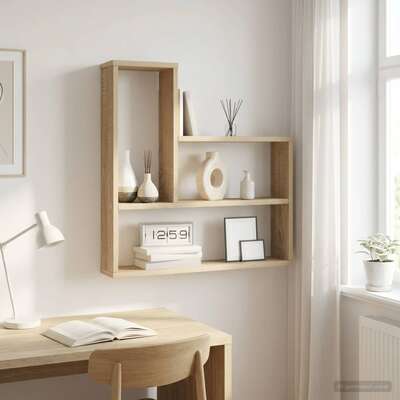 Wall Shelf Sonoma Oak 3-Compartment 60cm | EXTG