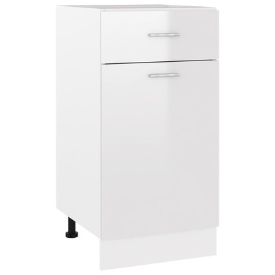 Drawer Bottom Cabinet High Gloss White-Engineered Wood