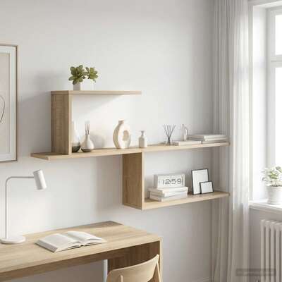 Wall Shelf Sonoma Oak 122cm Engineered Wood | EXTG