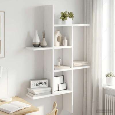 White Wall Shelf 5 Compartments 102cm | EXTG