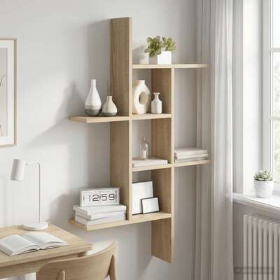 Wall Shelf 5 Compartment Sonoma Oak 102cm | EXTG