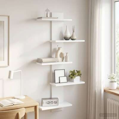 White Floating Wall Shelf 101cm Engineered Wood | EXTG