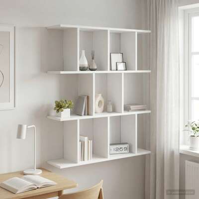 White Wall Shelf 11 Compartments 80x96cm | EXTG