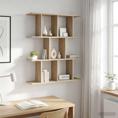 Wall Shelf 11 Compartments Sonoma Oak 80cm | EXTG
