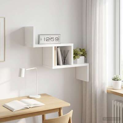 White Wall Shelf Engineered Wood 48cm | EXTG