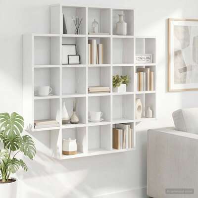 White Wall Shelf 21 Compartments 100cm | EXTG