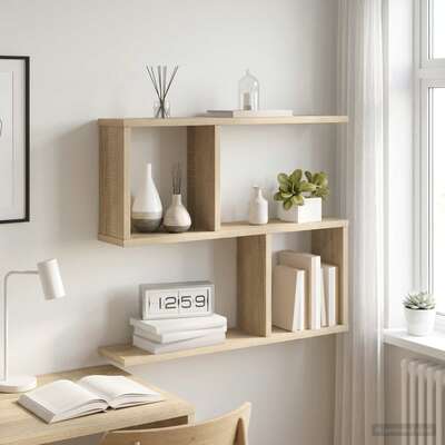 Wall Shelf Sonoma Oak 4 Compartments 60cm | EXTG