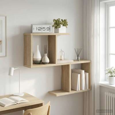 Wall Shelf Sonoma Oak 4 Compartments 60cm | EXTG