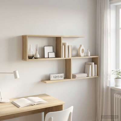 Wall Shelf Sonoma Oak 4 Compartments 100cm | EXTG