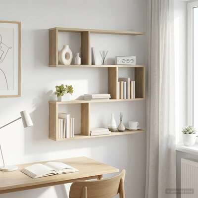 Wall Shelf 6 Compartments Sonoma Oak 80cm | EXTG