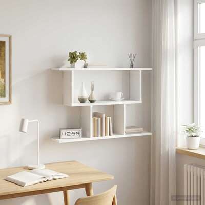 Wall Shelf White 4 Compartments 80cm | EXTG