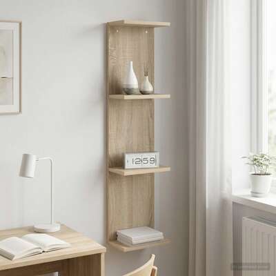 Wall Shelf Sonoma Oak 100cm Engineered Wood | EXTG