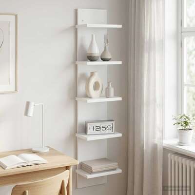 Wall Shelf White Engineered Wood 100cm | EXTG