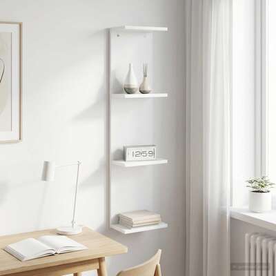 White Wall Shelf Engineered Wood 100cm | EXTG