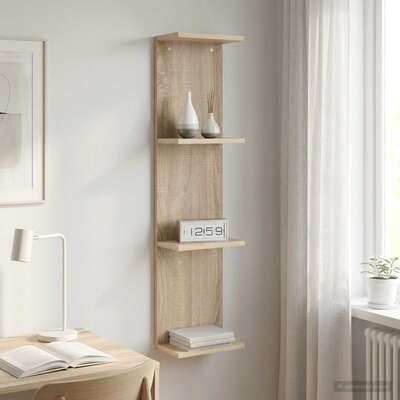 Wall Shelf Sonoma Oak 100cm Engineered Wood | EXTG
