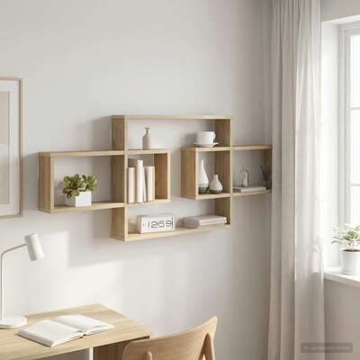 Wall Shelf Sonoma Oak 130cm Engineered Wood | EXTG