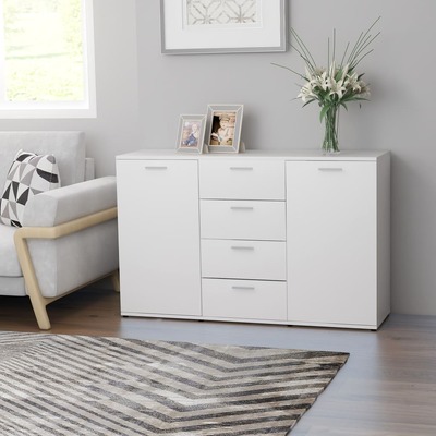 Sideboard White 120x35.5x75 cm Chipboard