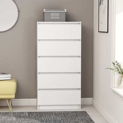 Drawer Sideboard White 60x35x121 cm Chipboard