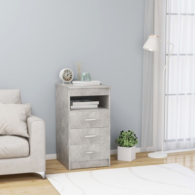 Drawer Cabinet Concrete Grey 40x50x76 cm Chipboard