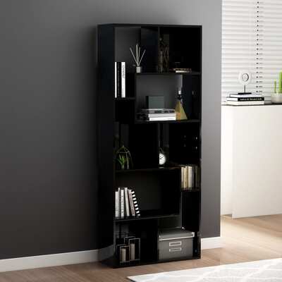 Book Cabinet High Gloss Black 67x24x161 cm Chipboard