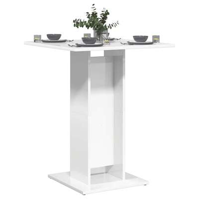 Bistro Table High Gloss White 60x60x75 cm Chipboard