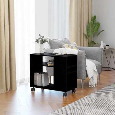 Side Table Black Chipboard