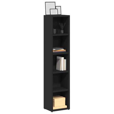 CD Cabinets 2 pcs Black Engineered Wood