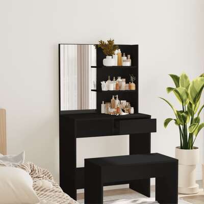 Dressing Table with Mirror White Vanity Cosmetic Desk with Storage