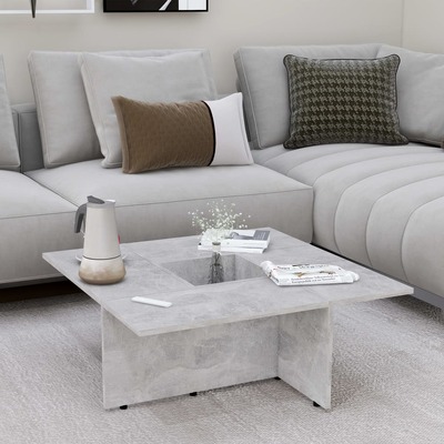 Coffee Table Concrete Grey 79.5x79.5x30 cm Chipboard