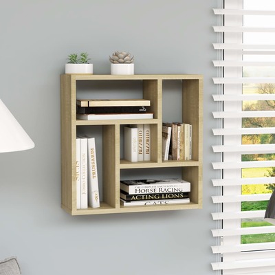 Wall Shelf Sonoma Oak 45.1x16x45.1 cm Chipboard