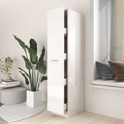 Apothecary Cabinet Black Engineered Wood Home Organiser Storage Cabinet
