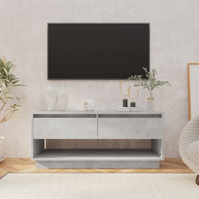 Tv Cabinet Stand Concrete Grey Chipboard