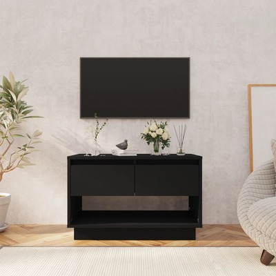 Tv Cabinet With 2 Drawers Black Chipboard
