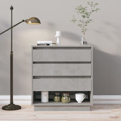 Buffets & Sideboard With 3 Drawers Grey Chipboard