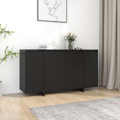 Sideboard Cabinet & Storage Black Chipboard