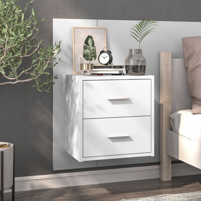 Wall Bedside Cabinet White