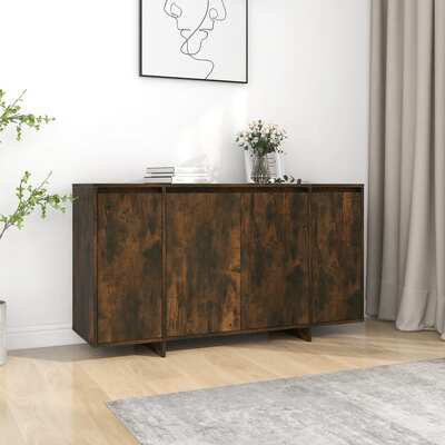 Sideboard Cabinet & Storage Smoked Oak Chipboard