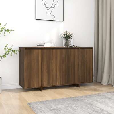 Sideboard Cabinet & Storage Brown Oak Chipboard