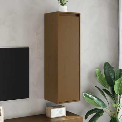 Wall Cabinets 2 Pcs Honey Brown Solid Wood Pine